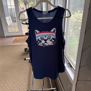 Tipsy Elves Navy Cat Tank with Patriotic Headband